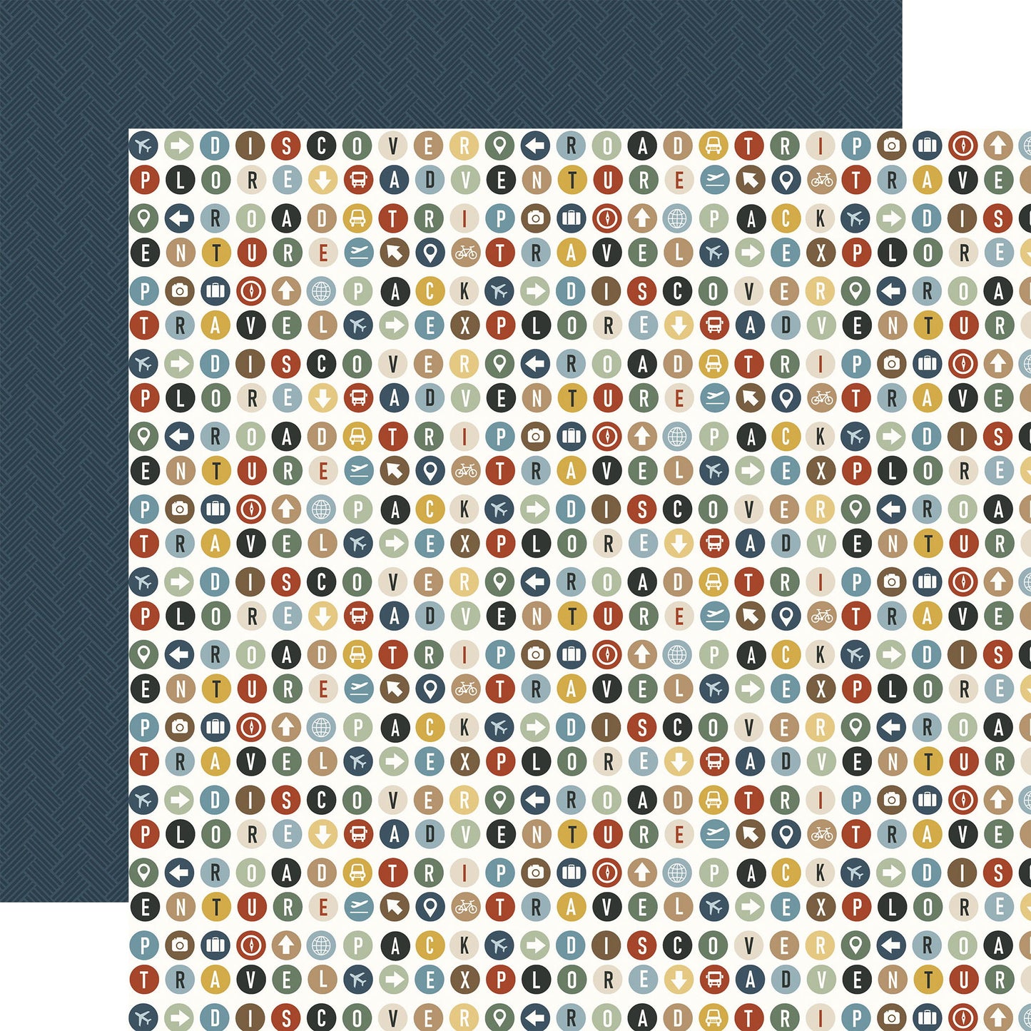 Echo Park It's Time To Travel: Let's Go Letters 12x12 Patterned Paper
