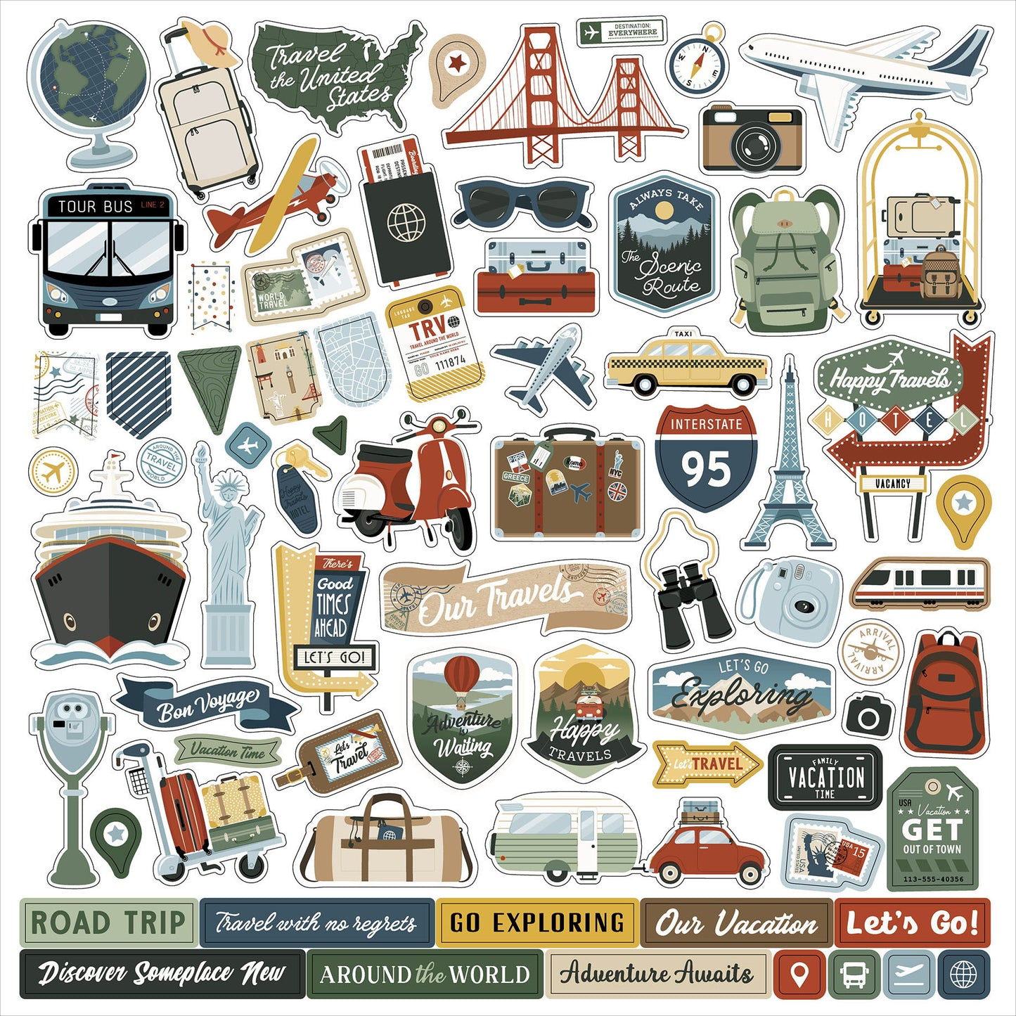 Echo Park It's Time To Travel Element Sticker