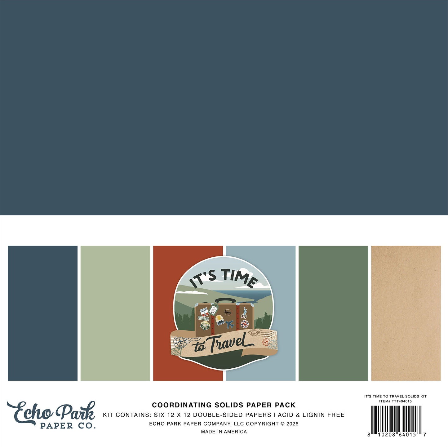 Echo Park It's Time To Travel Solids Kit