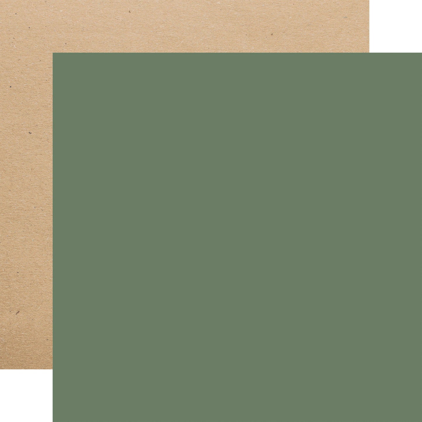 Echo Park It's Time To Travel: Dk. Green / Kraft 12x12 Coordinating Solid Paper