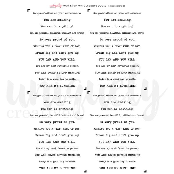 Heart & Soul Cut-a-Part Sheet Mini
