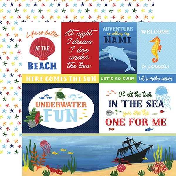 Echo Park Under Sea Adventures: Multi Journaling Cards (1 Sheet)