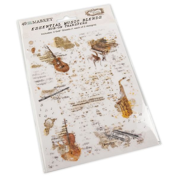 49 And Market Music Blends 6"X8" Essential Rub-Ons, 2 sheets