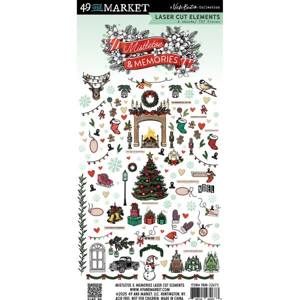 49 And Market Laser Cut Outs-Elements, Mistletoe And Memories