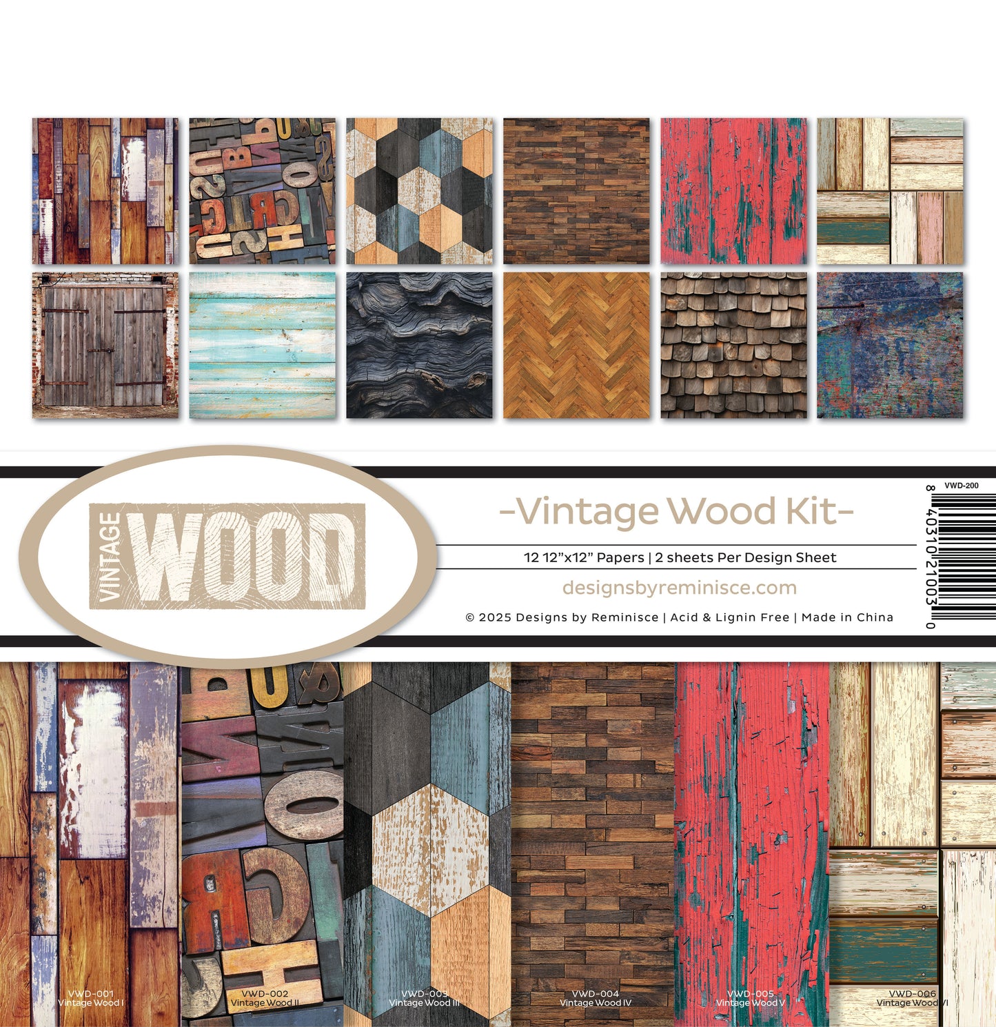 Reminisce Vintage Wood Collection Kit