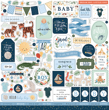 Welcome Baby Boy Element Sticker