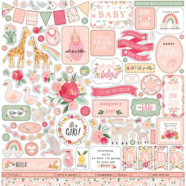 Welcome Baby Girl Element Sticker