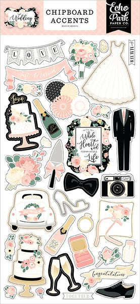 Echo Park Paper Company Wedding Chipboard Accents