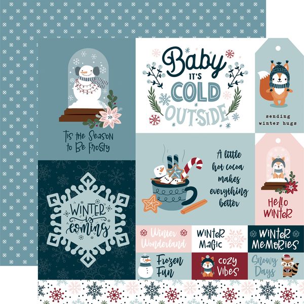 Echo Park Winter Fun: Multi Journaling Cards (1 Sheet)