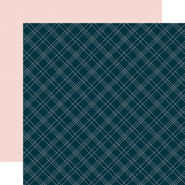Echo Park Winter Fun: Stitched Diagonal Plaid DS Paper (1 Sheet)