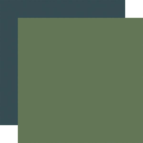 Echo Park Winter Fun: Green / Navy 12x12 Coordinating Solid (1 Sheet)