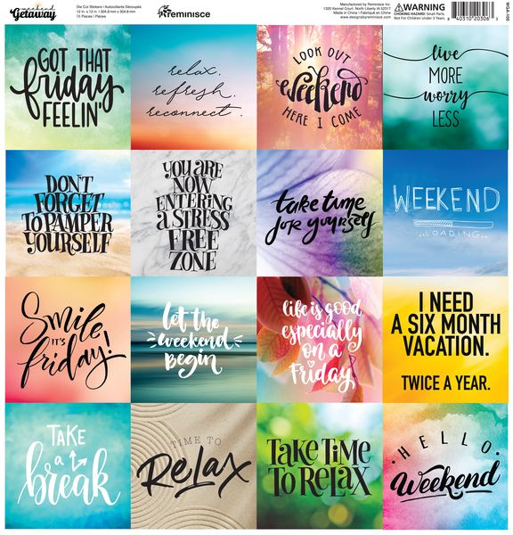 Reminisce Weekend Getaway 12X12 Sticker