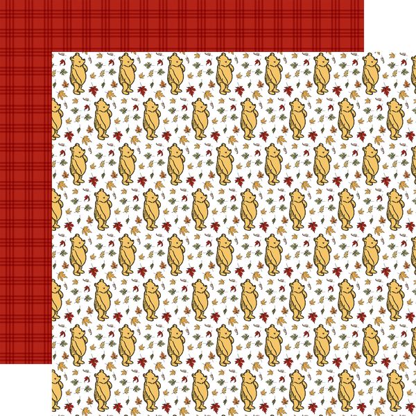 Echo Park Winnie The Pooh Autumn Fall Vibes and Pooh Bear 12x12 DS DS Patterned Paper (1 Sheet)
