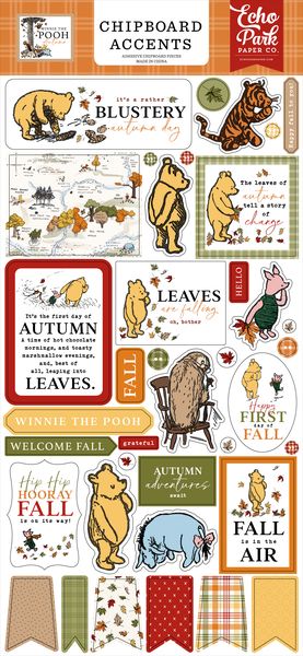 Echo Park Winnie The Pooh Autumn 6x13 Chipboard Accents