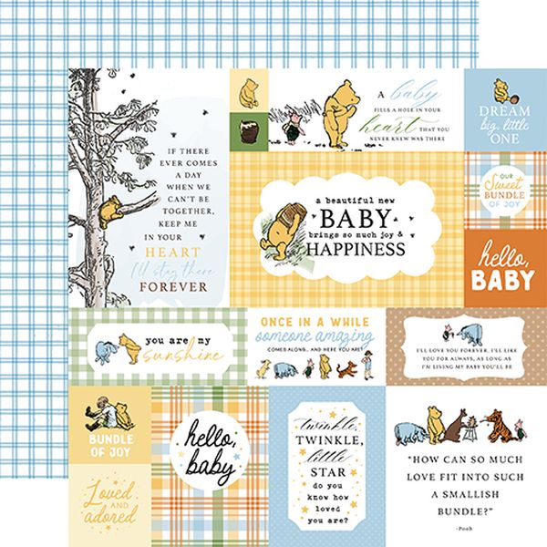 Echo Park Winnie the Pooh Baby Multi Journaling Cards