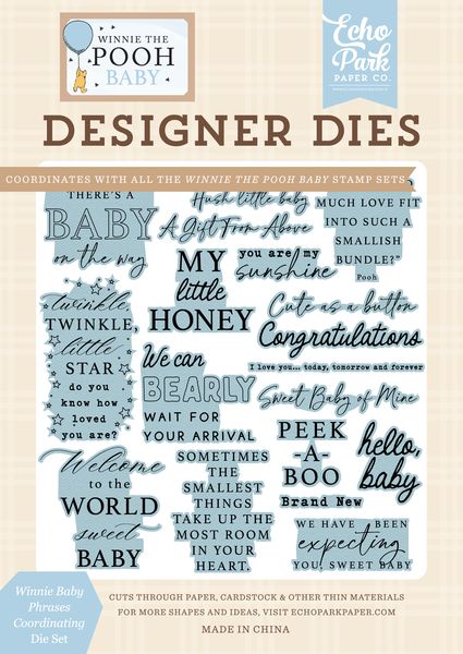 Echo Park Winnie the Pooh Baby Phrases Coordinating Die Set