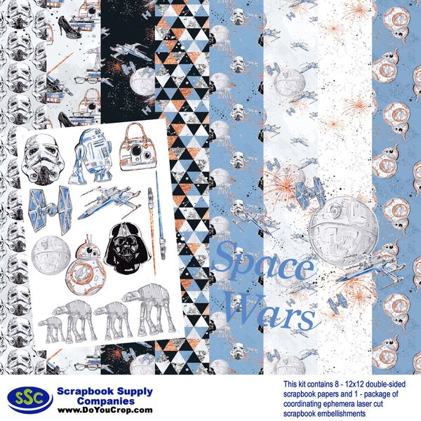Ssc Designs Space Wars 12 x 12 Scrapbook Paper & Embellishment Kit