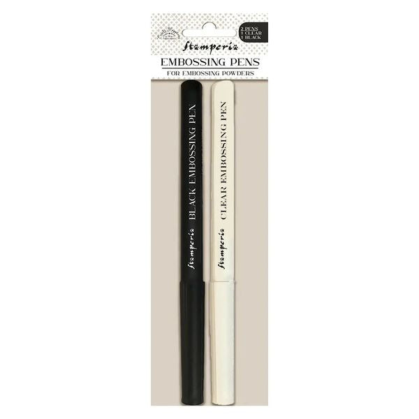 Stamperia Create Happiness Embossing Pens Set 2 : clear - black