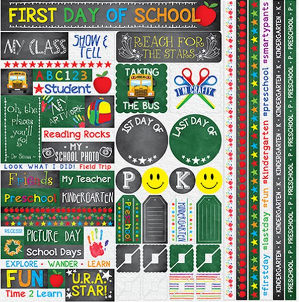 Reminisce You've Been Schooled: Preschool 12x12 Stickers