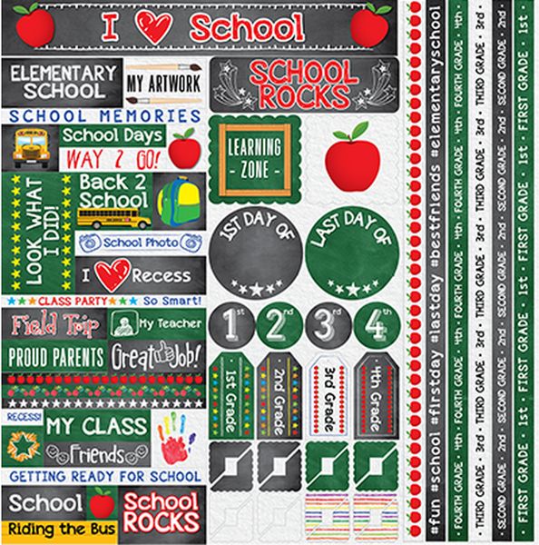 Reminisce You've Been Schooled: First-Fourth Grade 12x12 Stickers