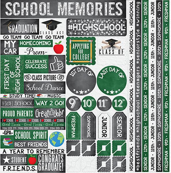 Reminisce You've Been Schooled: High School 12x12 Stickers