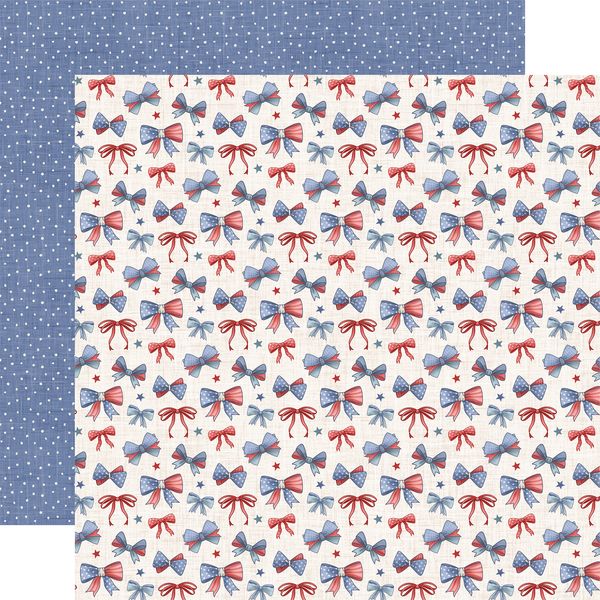 Echo Park Yankee Doodle Red White And Blue Bows DS Paper (1 Sheet)