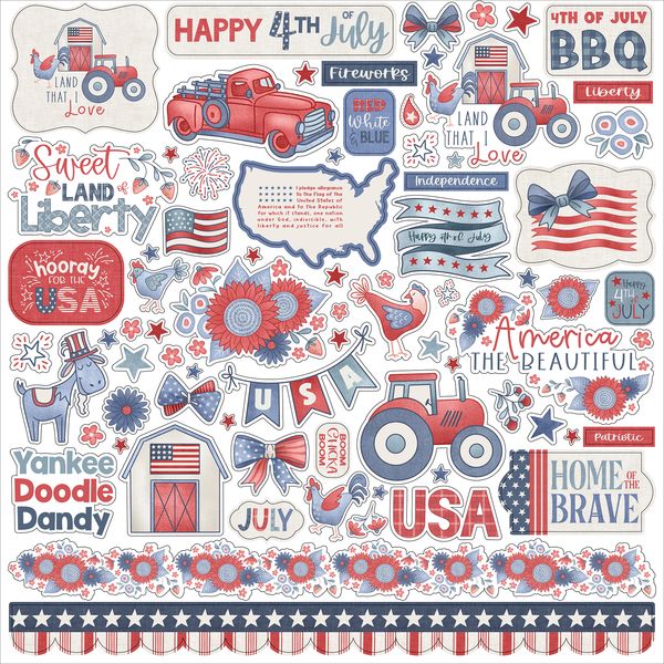Echo Park Yankee Doodle Element Sticker