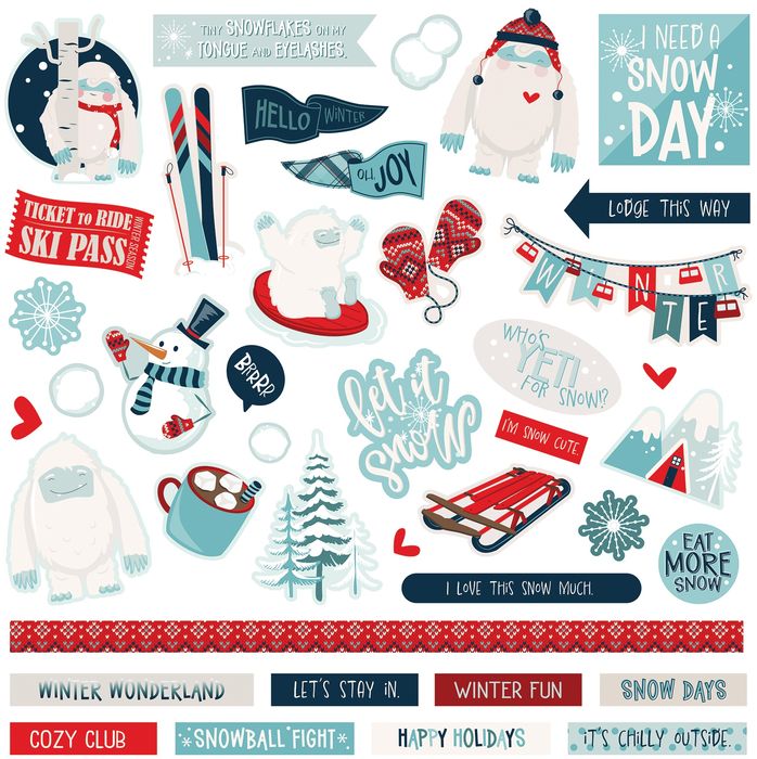 PhotoPlay Yeti For Winter Element 12"X12" Stickers