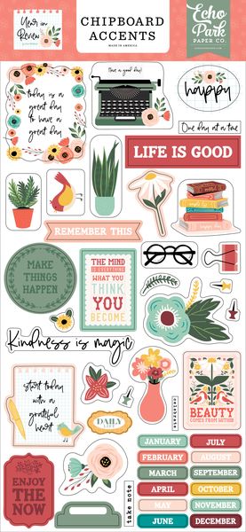 Echo Park Year In Review 6x13 Chipboard Accents