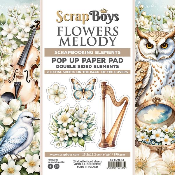 ScrapBoys Flowers POP UP Paper Pad