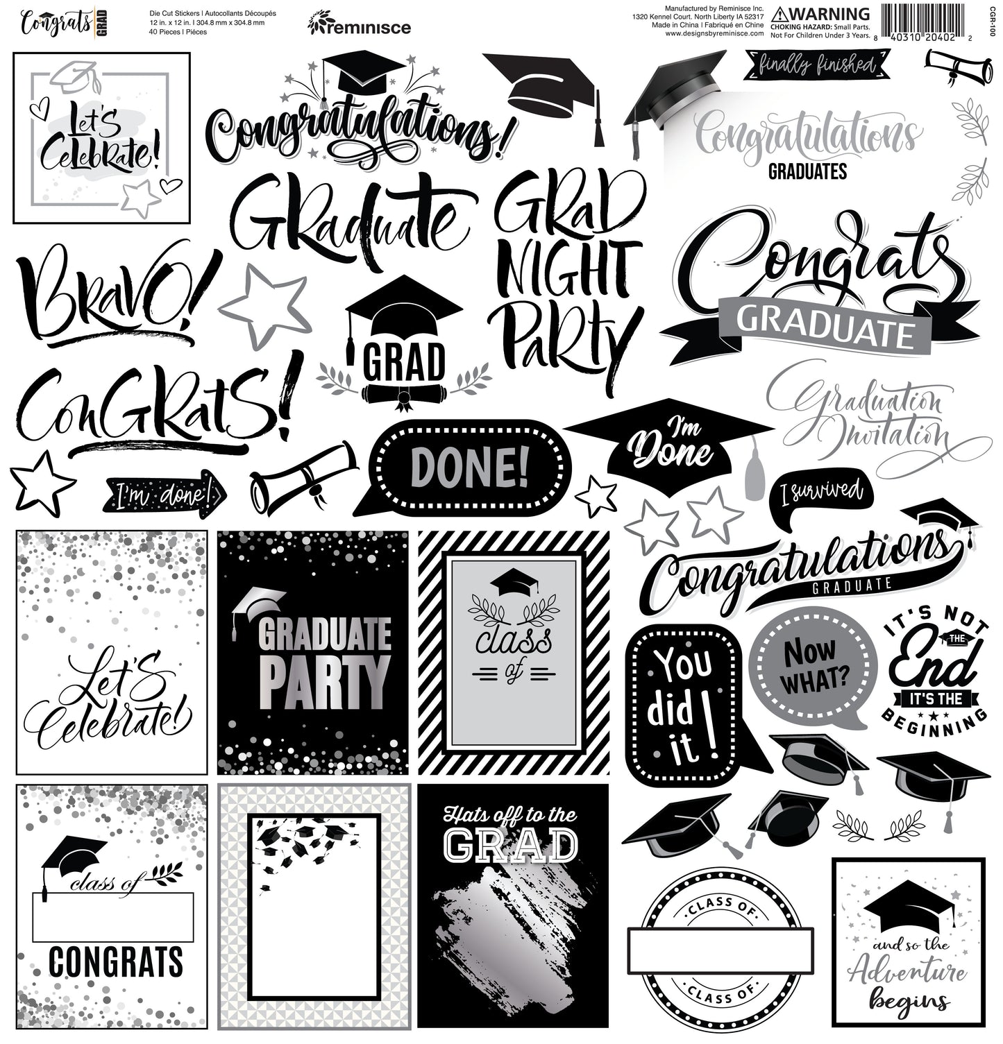Reminisce Congrats Grad 12x12 Sticker