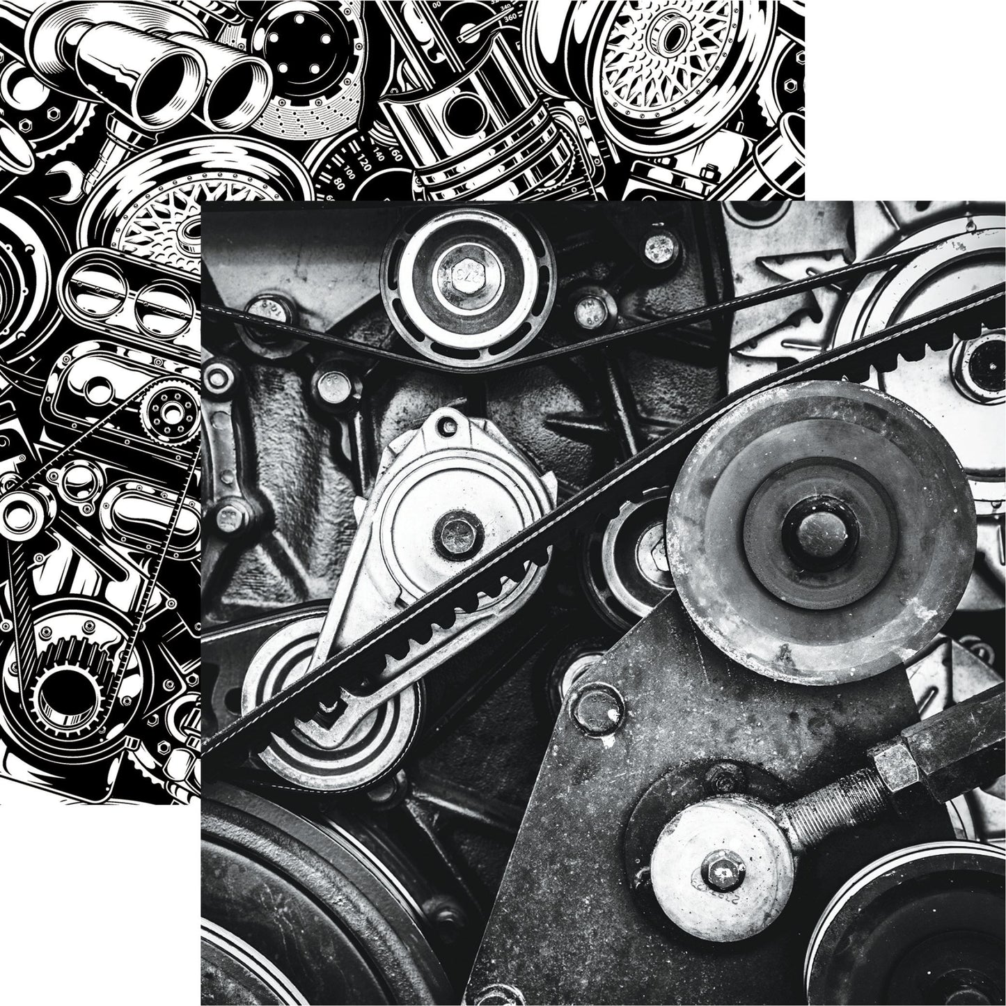 Reminisce Garage Life: Grease Monkey 12x12 DS Paper (1 Sheet)