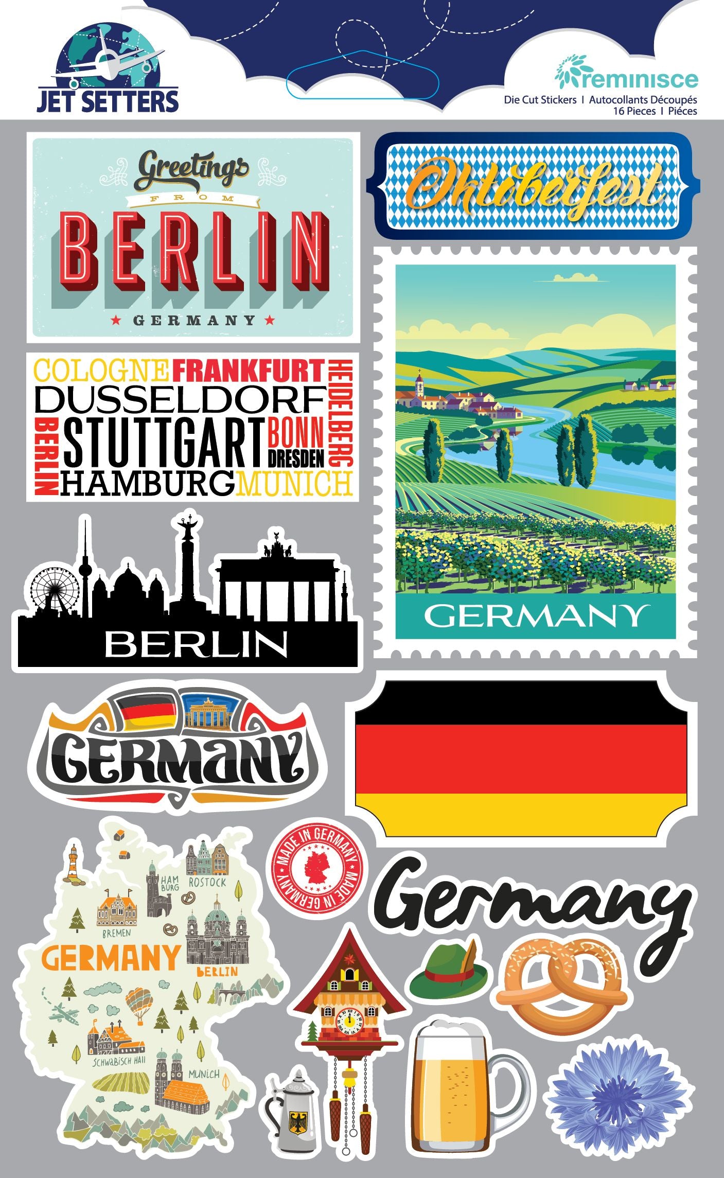 Reminisce Germany 3D Jetsetters Stickers
