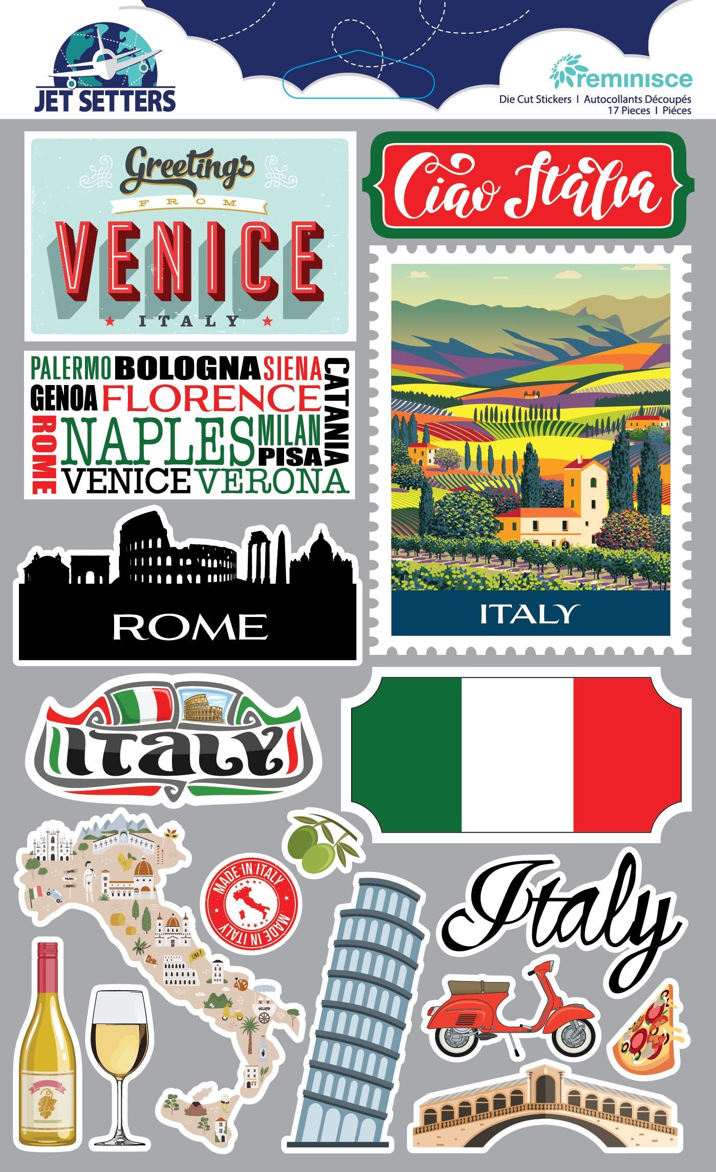 Reminisce Italy 3D Jetsetters Stickers
