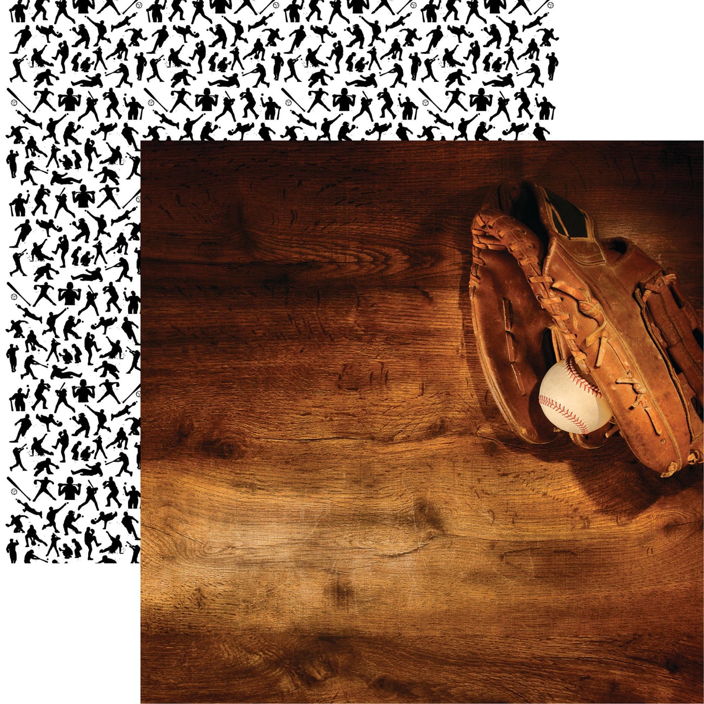 Reminisce Let's Play Baseball: Glove and Ball 12x12 DS Paper (1 Sheet)