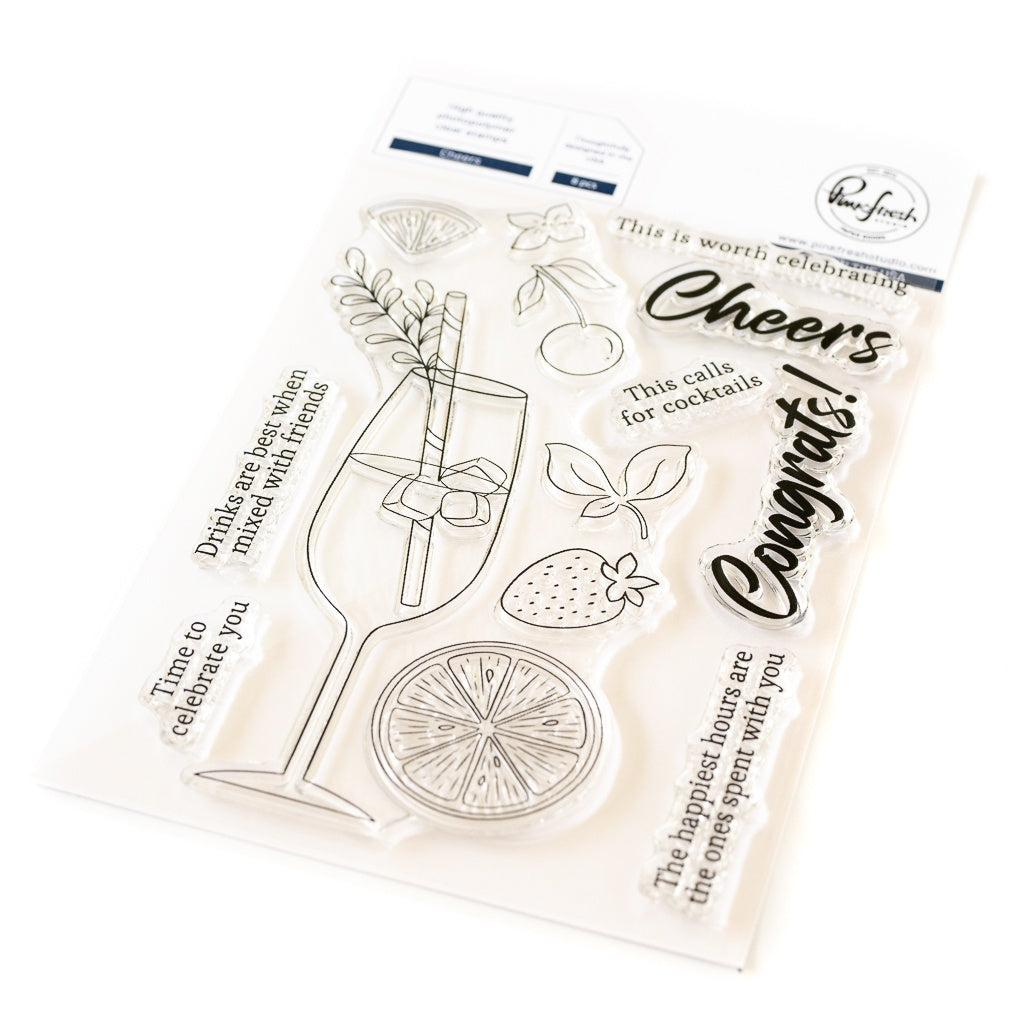 Pinkfresh Studio Clear Stamp Set 4"X6"-Cheers