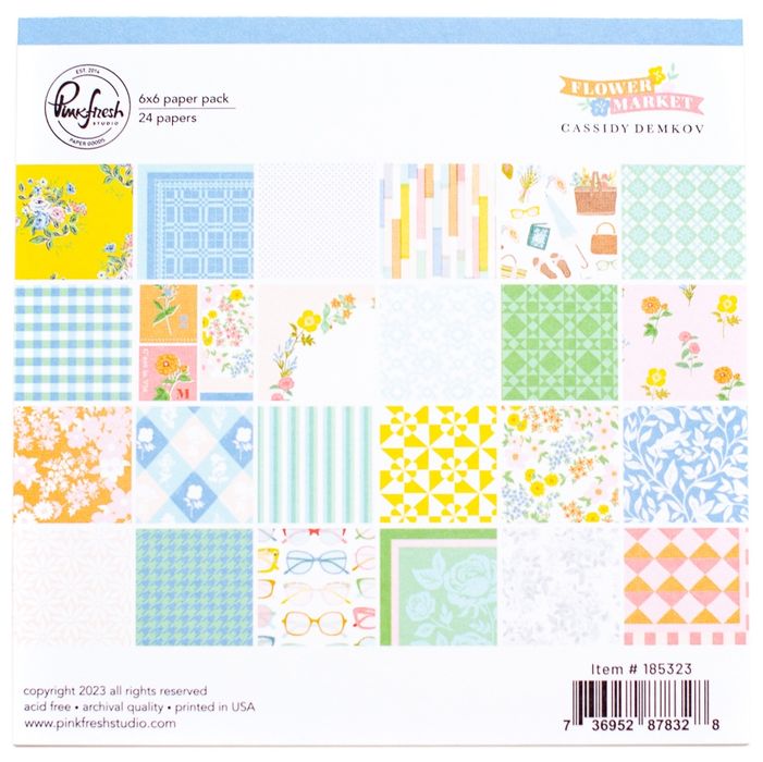 PinkFresh Studio Double-Sided Paper Pack 6"X6" 24/Pkg-Flower Market
