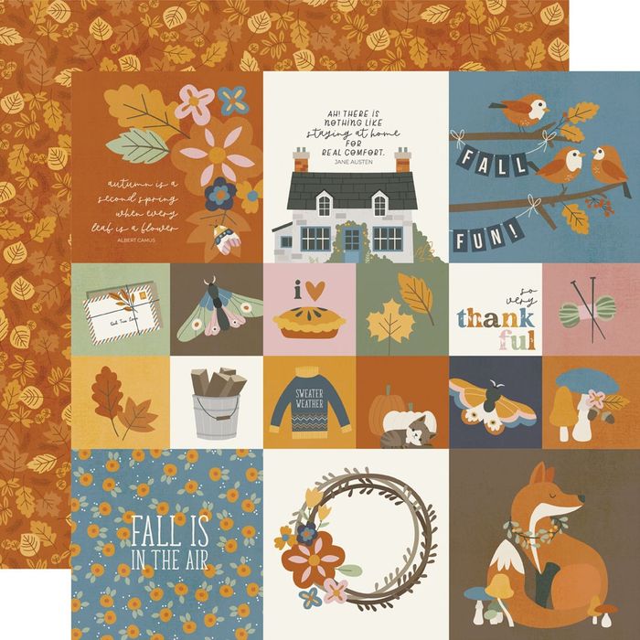 Simple Stories Acorn Lane Double-Sided Cardstock 12"X12"-2"x2"/4"x4" Elements