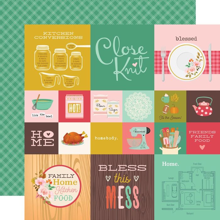 Simple Stories What's Cookin'?  12"X12"-2"x2"/4"x4" Elements