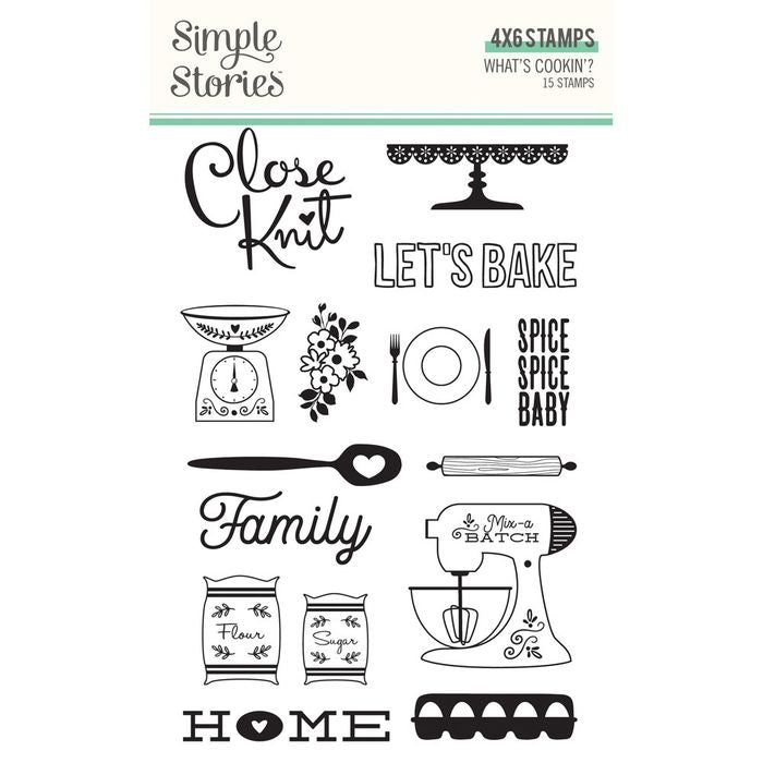 Simple Stories What's Cookin'? Photopolymer Clear Stamps-15/Pkg