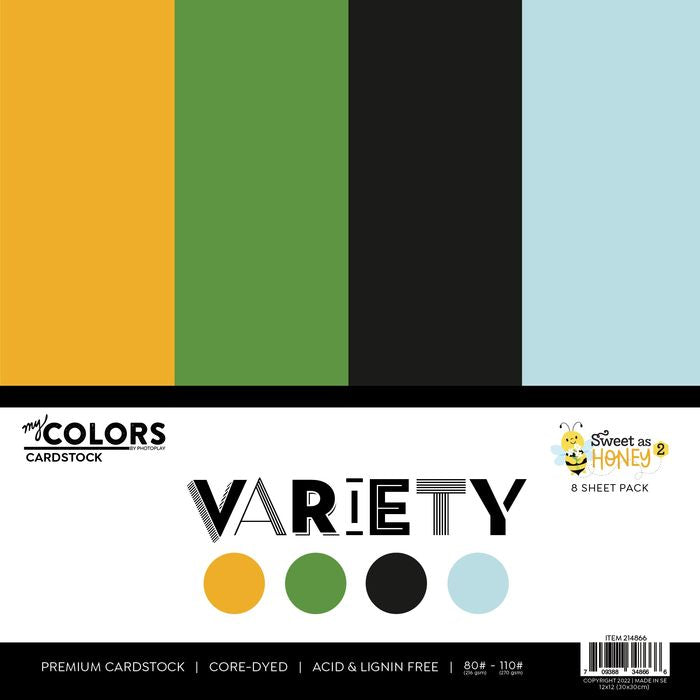 PhotoPlay Cardstock Variety Pack 8/Pkg-Sweet As Honey 2