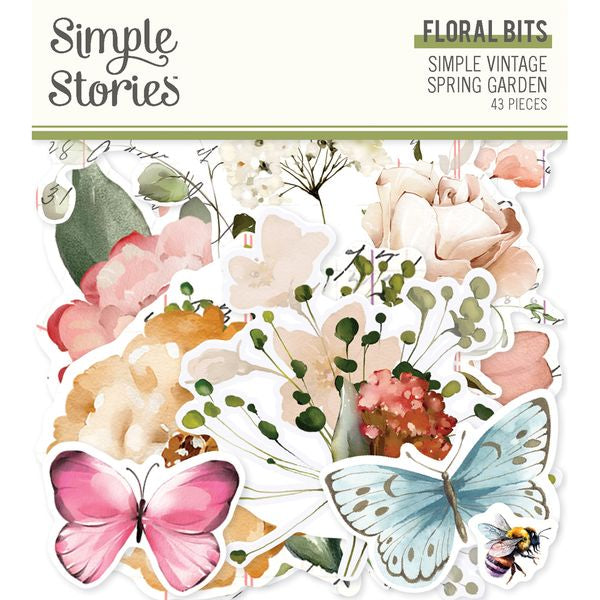 Simple Vintage Spring Garden Floral Bits & Pieces