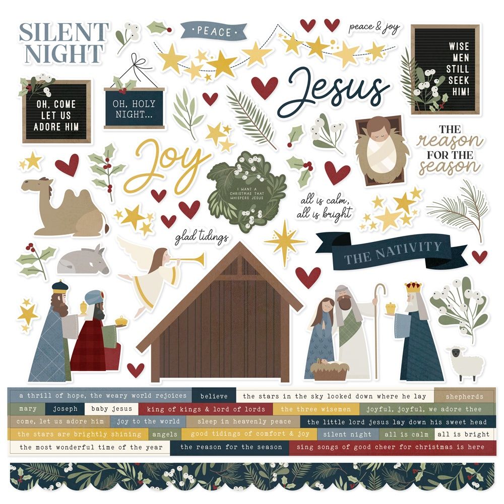 Simple Stories Silent Night 12"X12" Cardstock Stickers