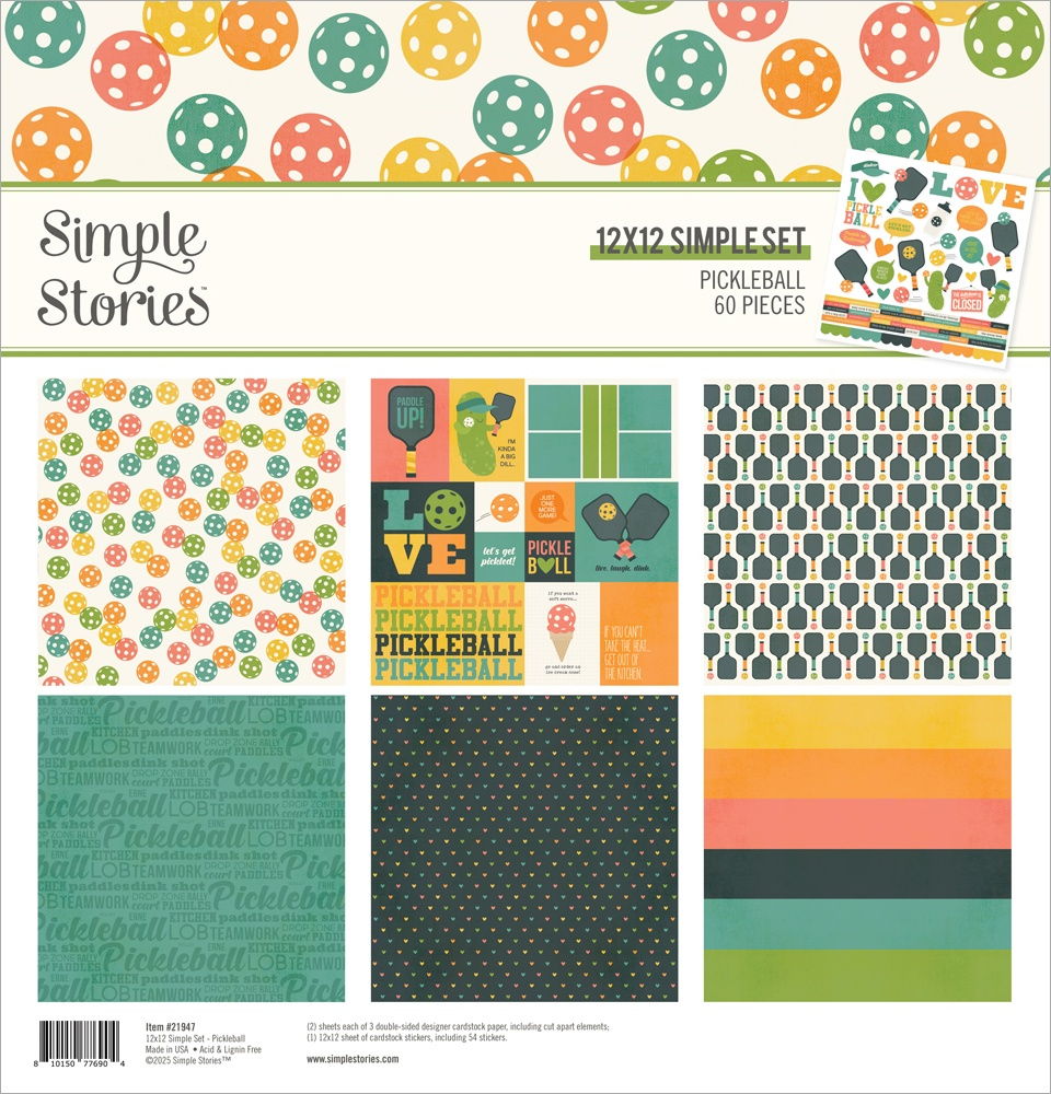 Simple Stories 12x12 Pickleball Collection Kit