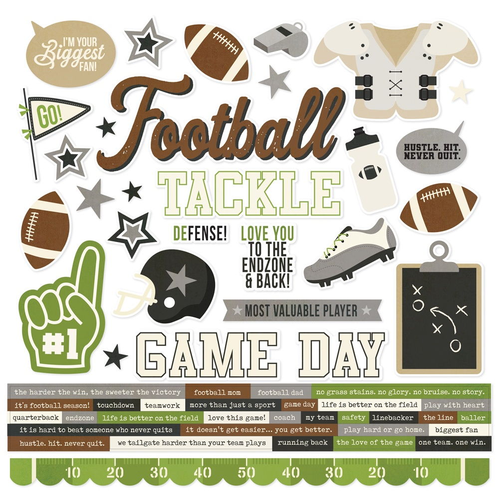Simple Stories Football  Cardstock Stickers