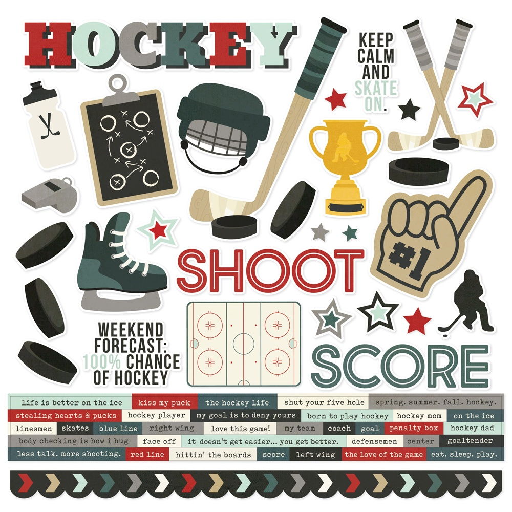 Simple Stories Hockey  Cardstock Stickers