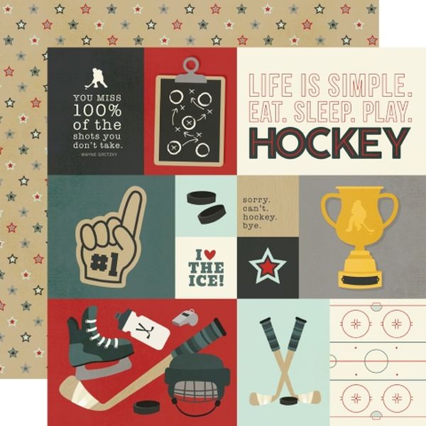 Simple Stories Hockey Elements DS Paper (1 Sheet)