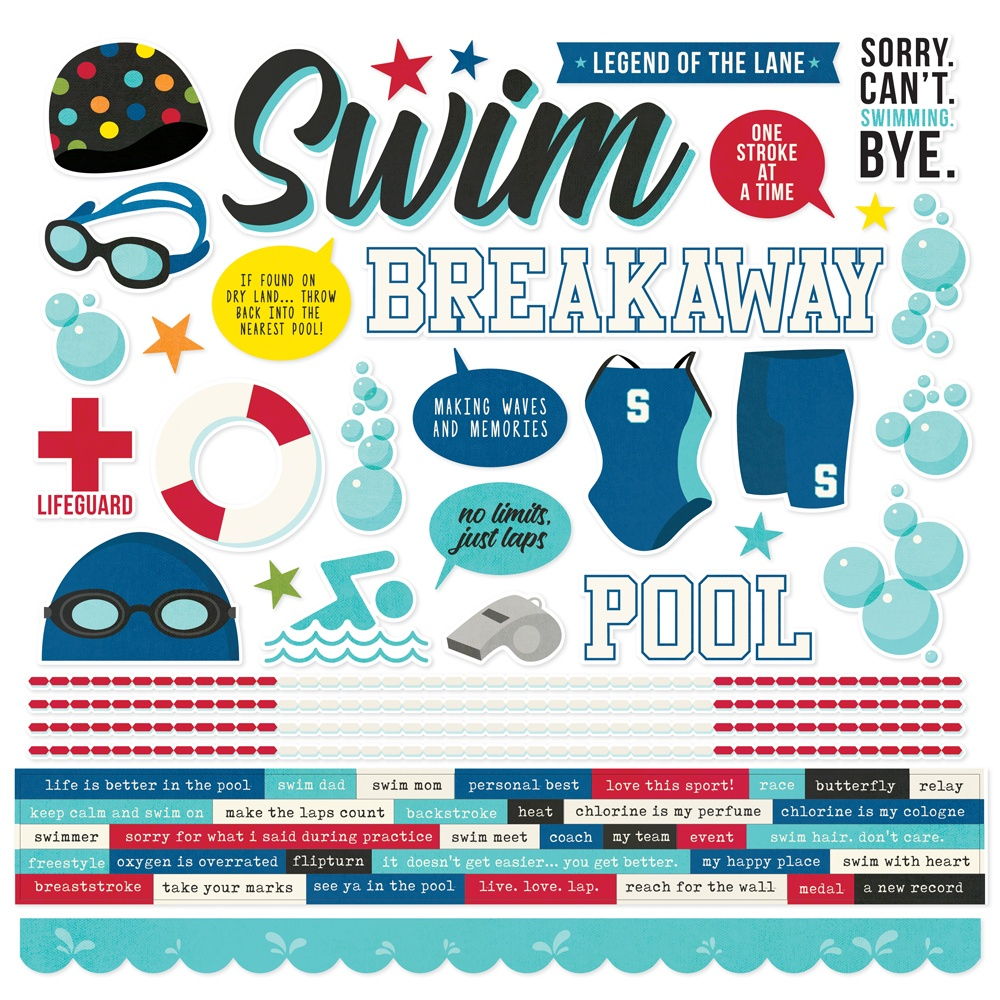 Simple Stories Swim Cardstock Stickers