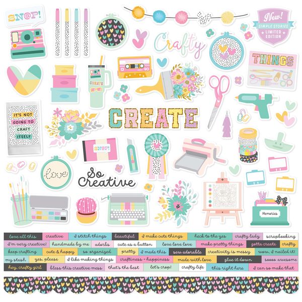 Simple Stories Crafty Things  Cardstock Stickers