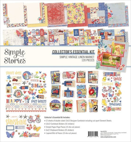 Simple Stories Simple Vintage Linen Market Collector's Essential Kit 12x12